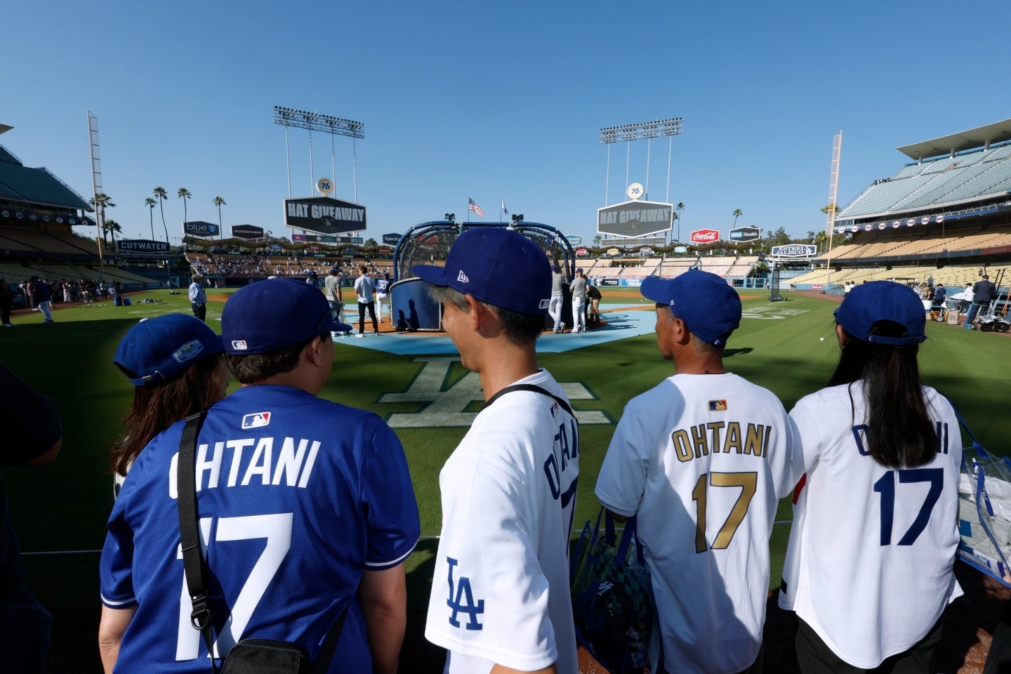 ドジャー・スタジアムで日本の大人気アニメキャラクターが降臨した。(C)Getty Images