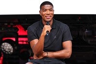 自身が主催するキャンプでファンと交流した八村塁。日本代表に関する質問にも答えた。写真：梅月智史（THE DIGEST編集部）