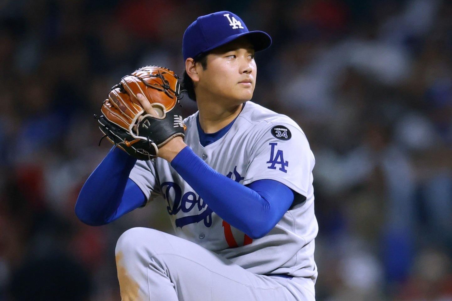大谷は４回を投げ９安打５失点と散々な内容だった。(C) Getty Images