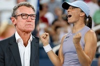 男子テニス界のレジェンド、ビランデル氏（左）が、復調の兆しを見せるシフィオンテク（右）のプレーを称賛した。（C）Getty Images
