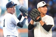 決勝を投げた沖縄尚学の末吉（左）と日大三の近藤（右）。写真：梅月智史（THE DIGEST写真部）