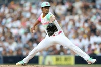 ドジャース打線を１失点に抑えたダルビッシュ。今季３勝目を挙げた。(C) Getty Images