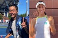 予選３試合を勝ち抜き、全米オープン本戦の扉を開いた望月（左）。柴原（右）は相性の良い舞台で、２年連続の出場を決めた。写真：内田暁