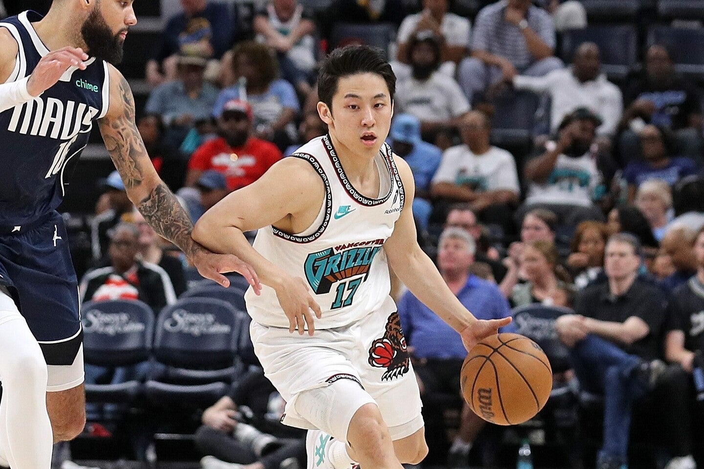 NBA１年目の最終戦でインパクトを残した河村。新天地ブルズでも活躍が期待される。(C)Getty Images