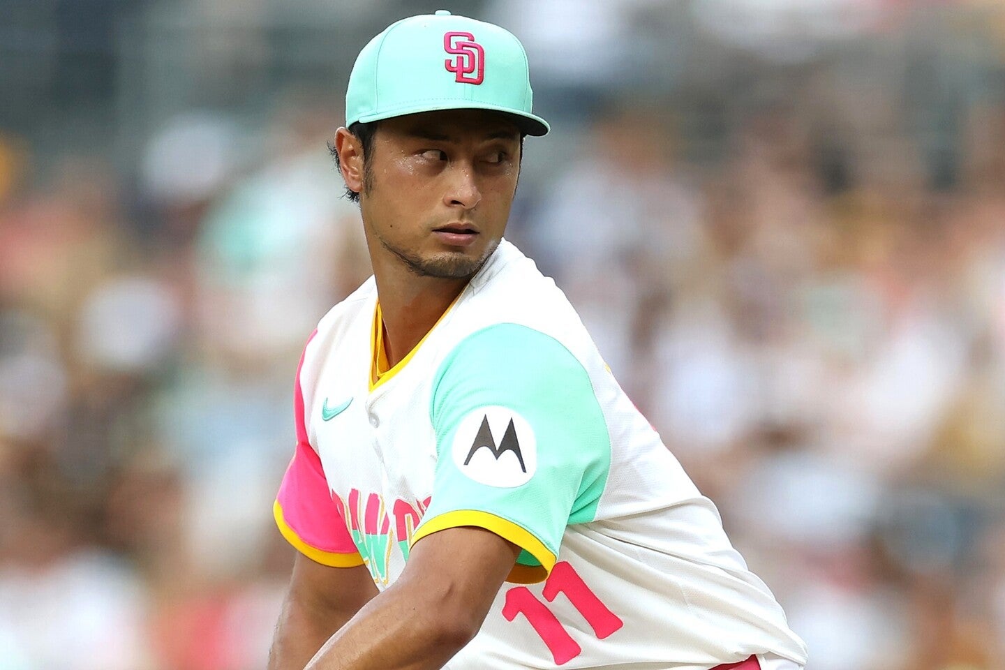 聖子夫人の誕生日に今季３勝目、日米通算206勝目をマークしたダルビッシュ。(C)Getty Images