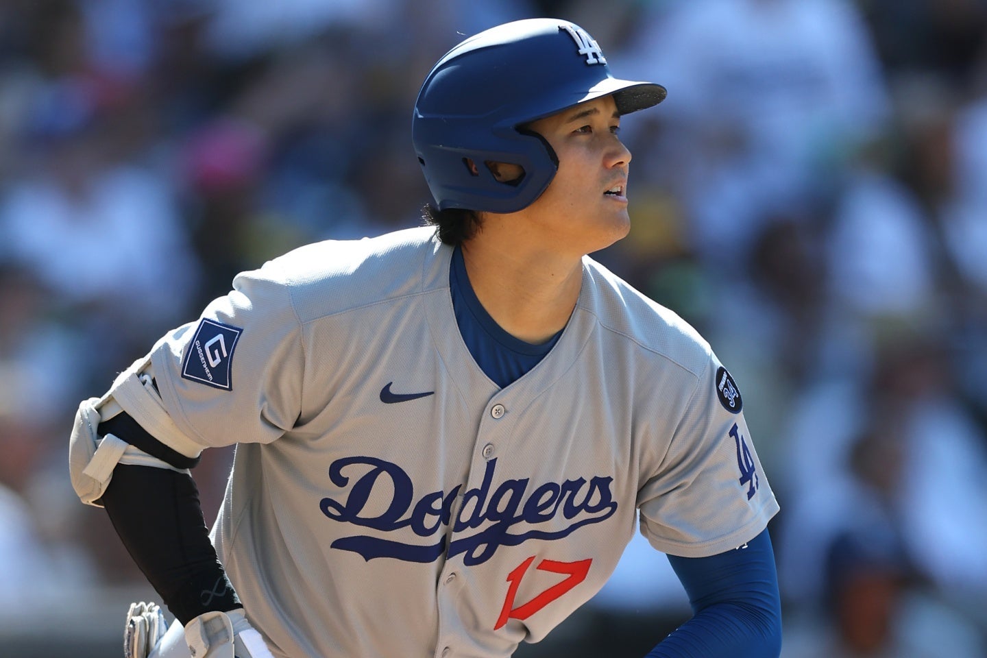 大谷は９回に45号HRを放った。このあとパドレスファンとの間で信じられない行動を起こす。(C)Getty Images