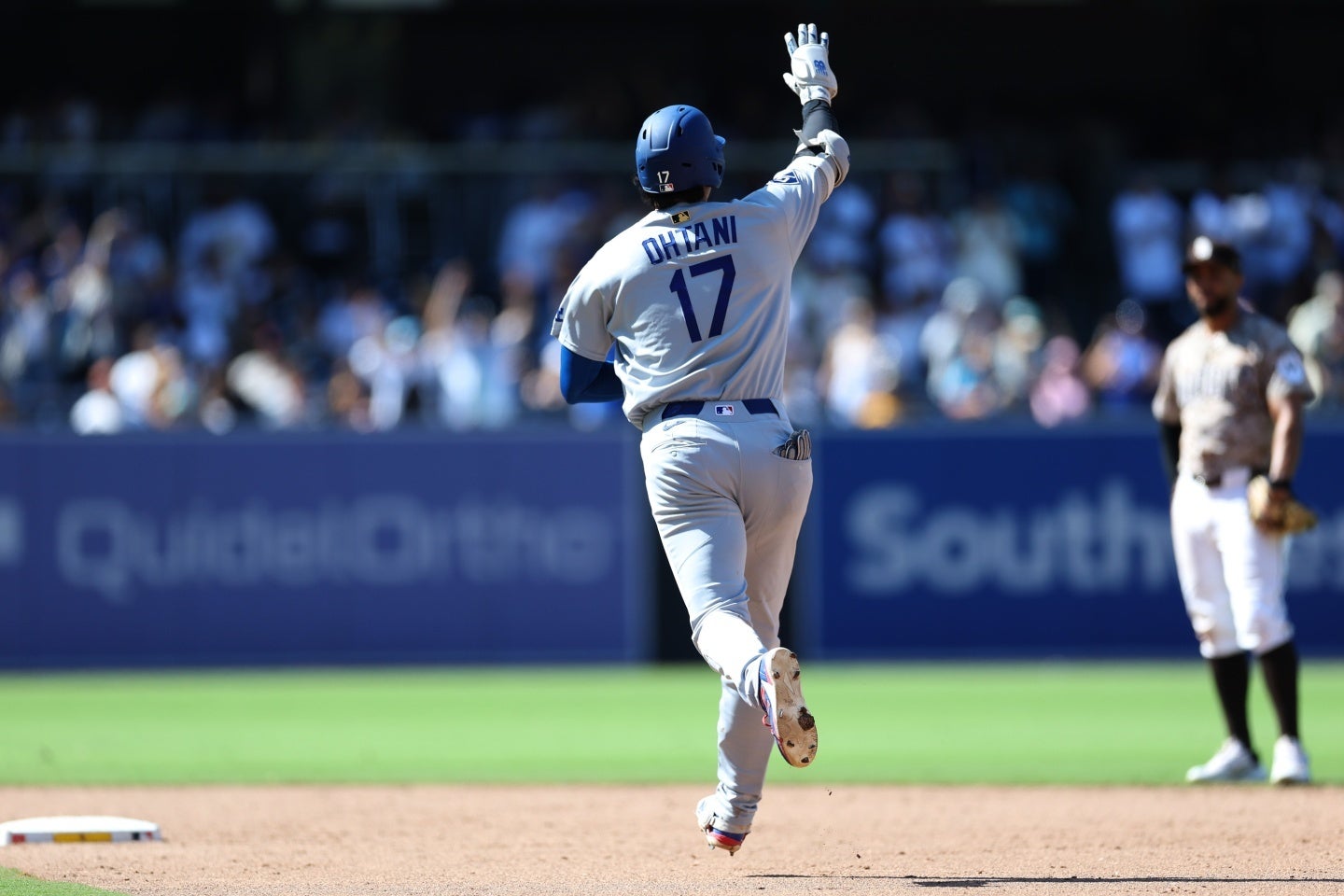９回に45号HRを放った大谷。このあと前代未聞の行動に称賛が上がっている。(C)Getty Images