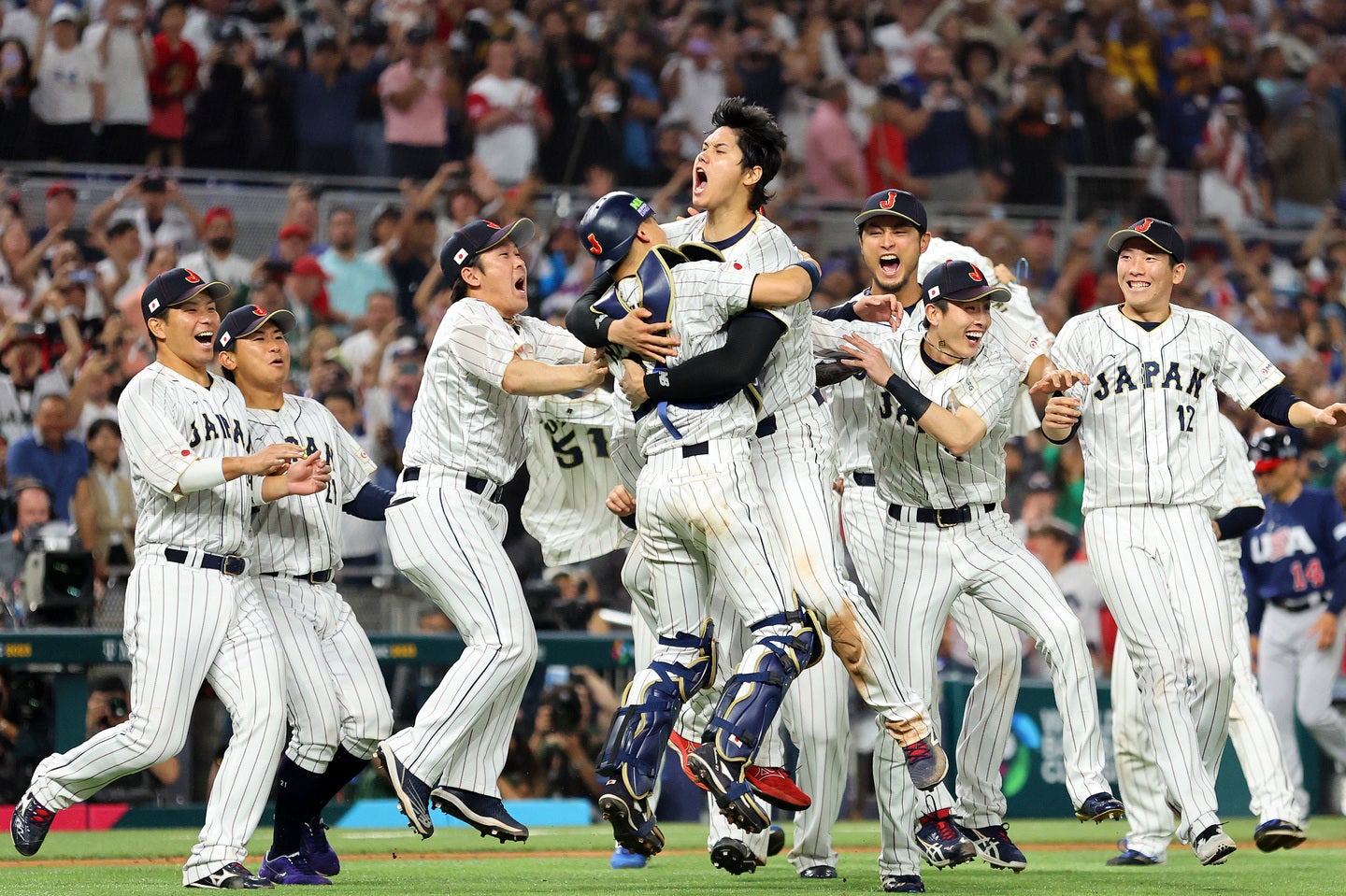侍ジャパンがアメリカを下し３大会ぶり３回目のWBC制覇をはたした第５回大会・決勝の様子。(C)Getty Images