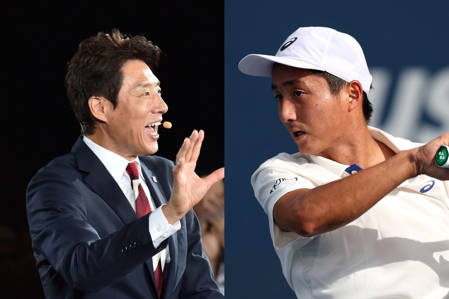 松岡氏（左）が、望月（右）の快挙を熱く称えた。（C）Getty Images