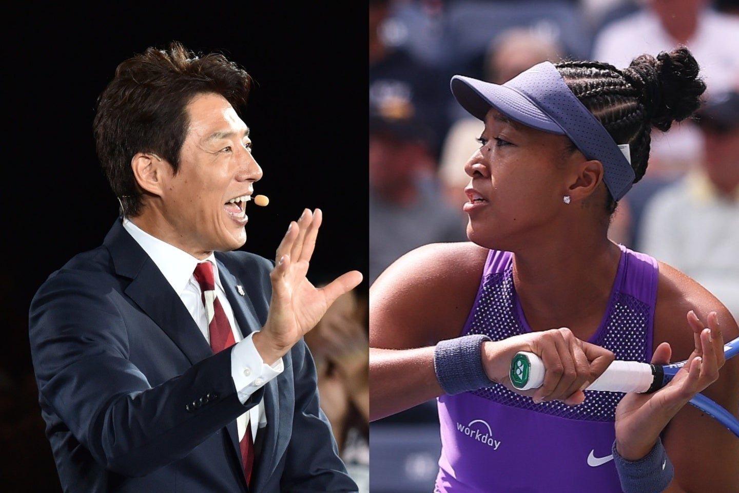 元プロテニスプレーヤーの松岡修造氏（左）が全米オープン２回戦で勝利した大坂なおみ（右）のプレー内容を褒め称えた。（C）Getty Images