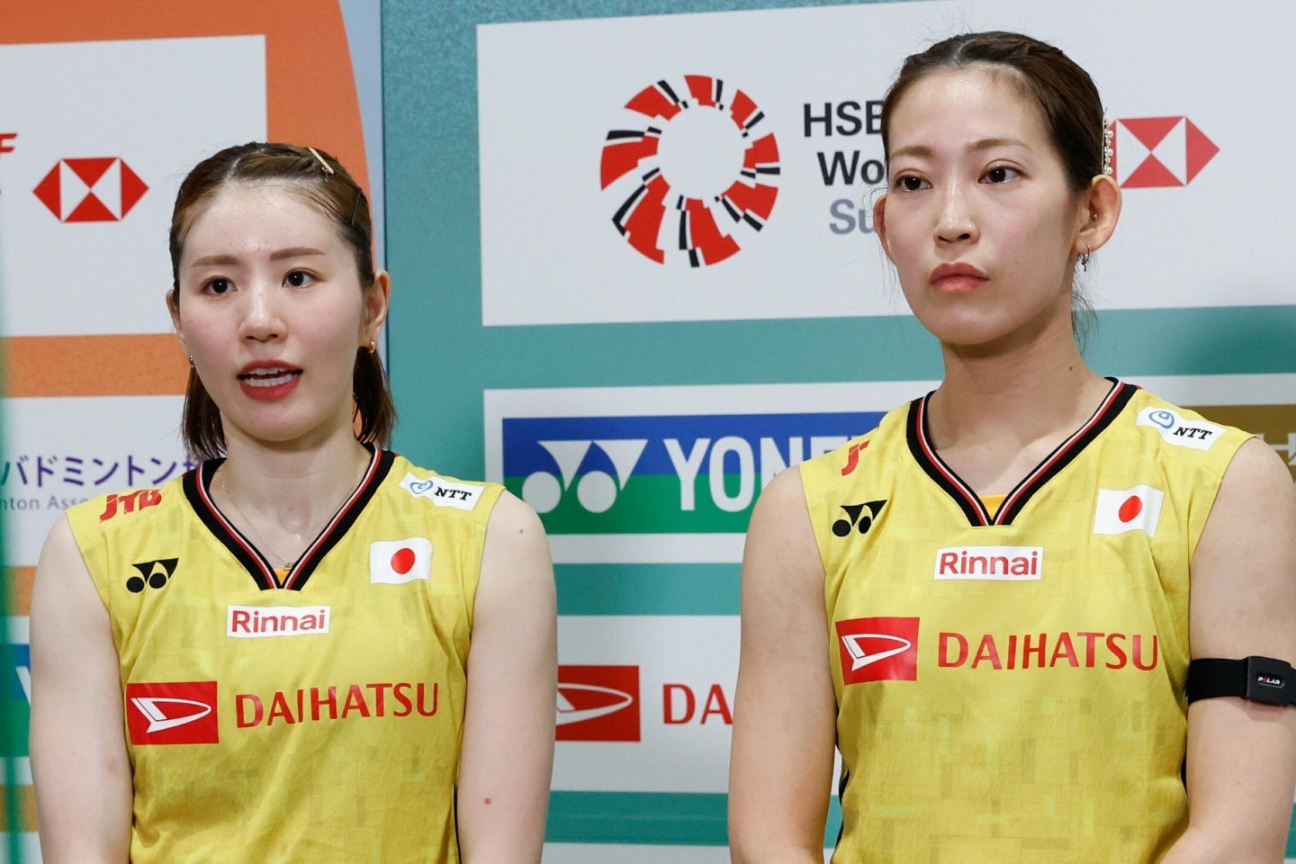 ペアとして最後の試合を終えた志田（左）と松山（右）のシダマツペア。写真：滝川敏之