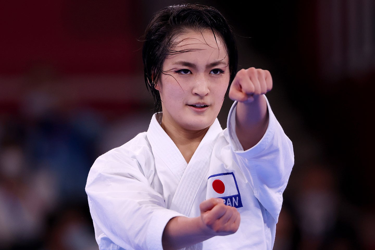 印象的なカットを公開した清水さん。引退後も空手の普及に寄与。(C)Getty Images