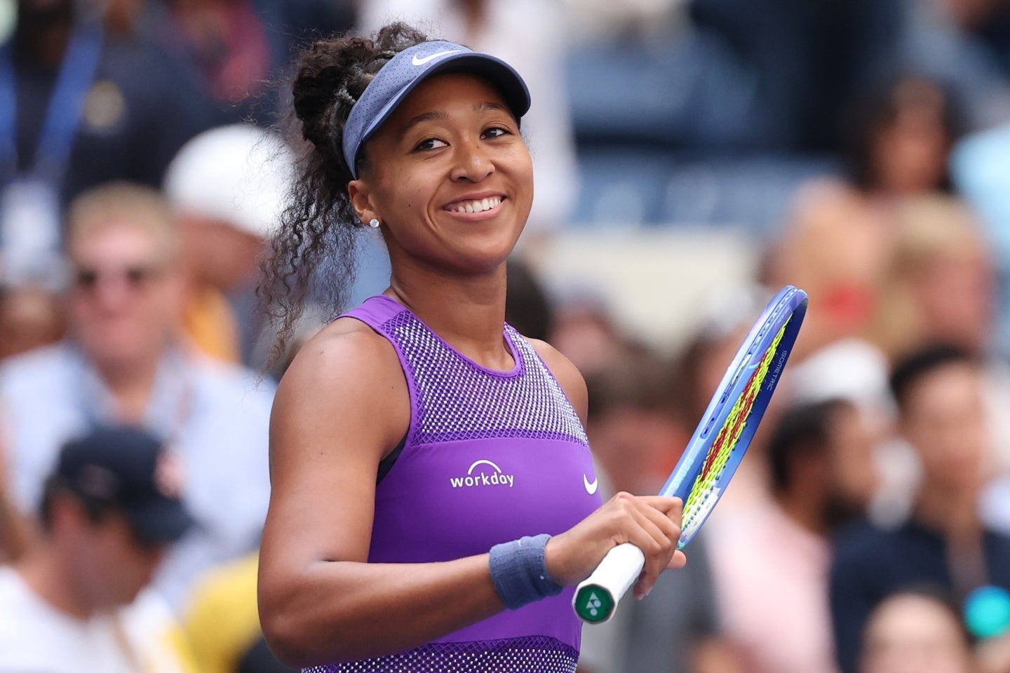 全米オープン４回戦でガウフをわずか64分で退け、８強入りを決めた大坂。（C）Getty Images