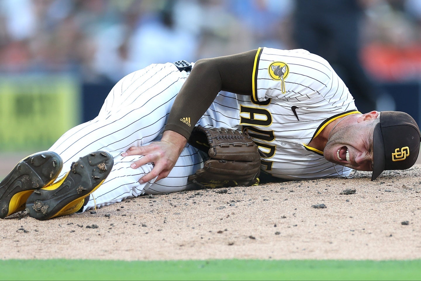 大怪我を負ったアダム。(C)Getty Images