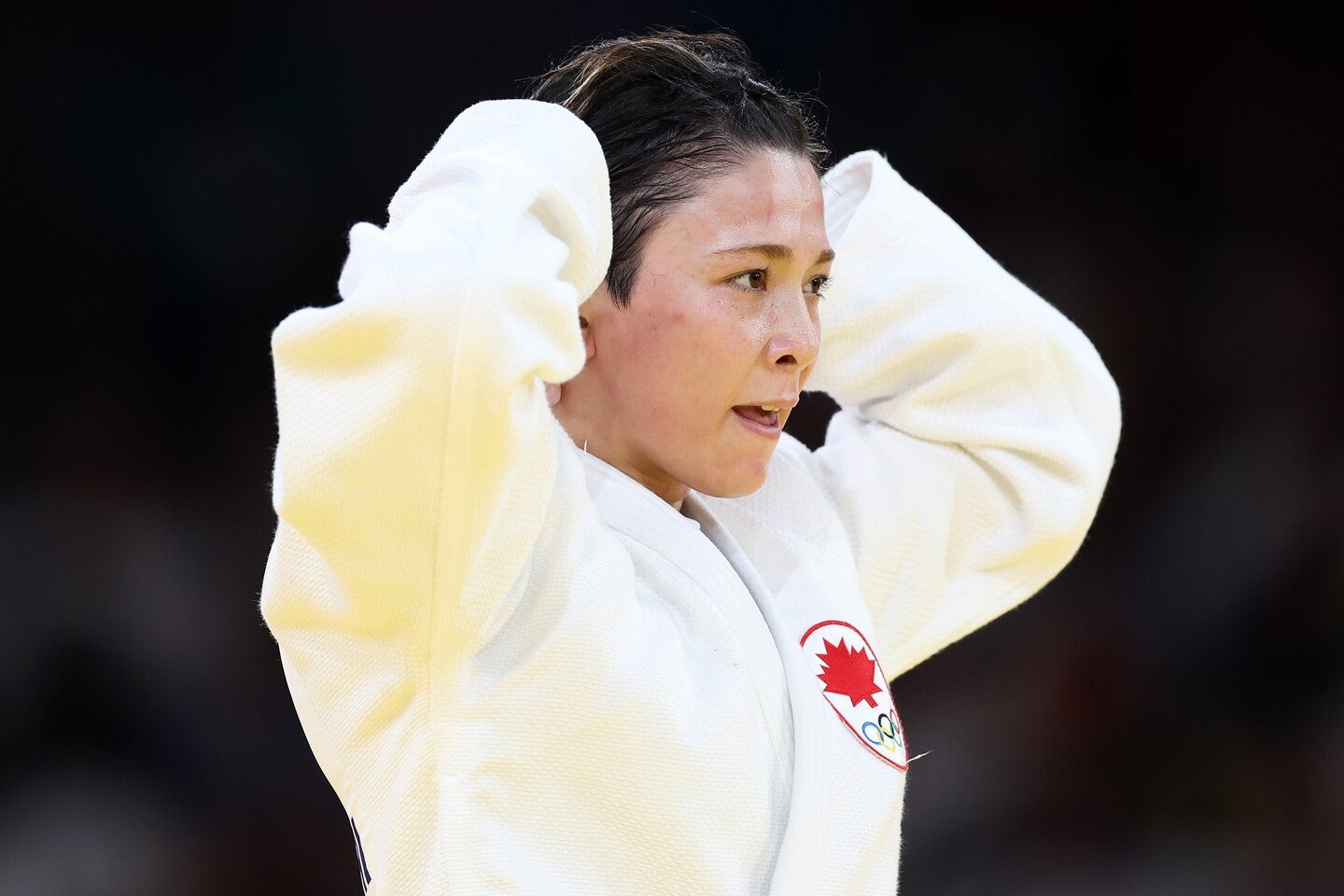 ドジャース戦を現地で楽しんだという出口。(C)Getty Images