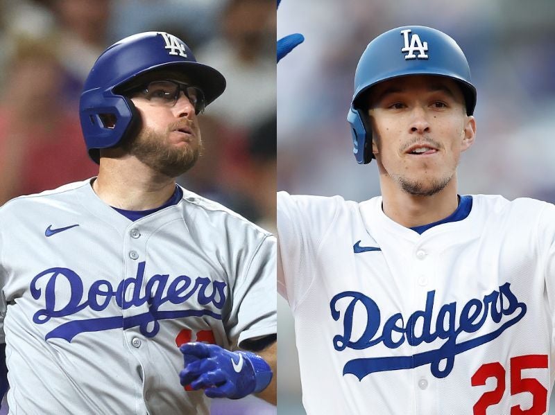 復帰が待たれるドジャースのマンシー（左）とエドマン（右）。（C）Getty Images