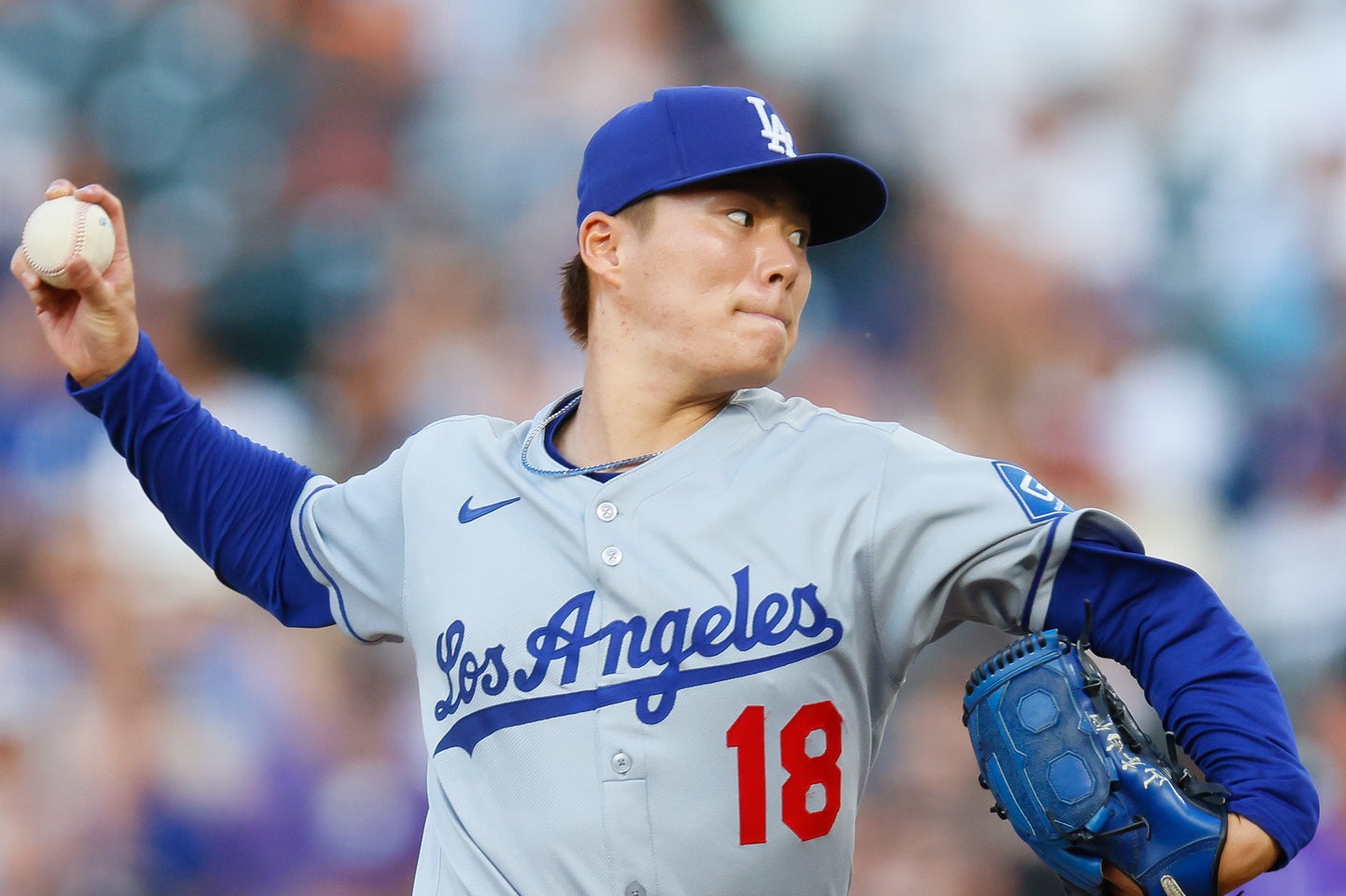 メジャー公式のサイ・ヤング賞候補の５番手として紹介されたドジャースの山本。(C)Getty Images