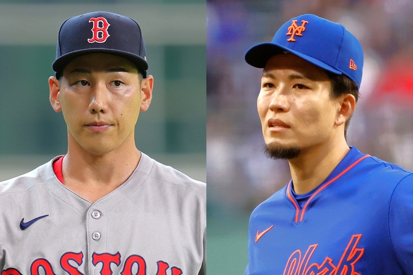 ポストシーズンの出場が不透明と示唆された吉田（左）と千賀（右）。(C)Getty Images