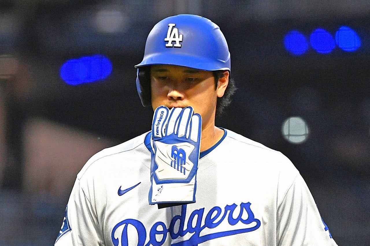 3戦目は3打数無安打2三振1四球だった大谷。スキーンズらパイレーツ投手陣に抑え込まれた。(C)Getty Images