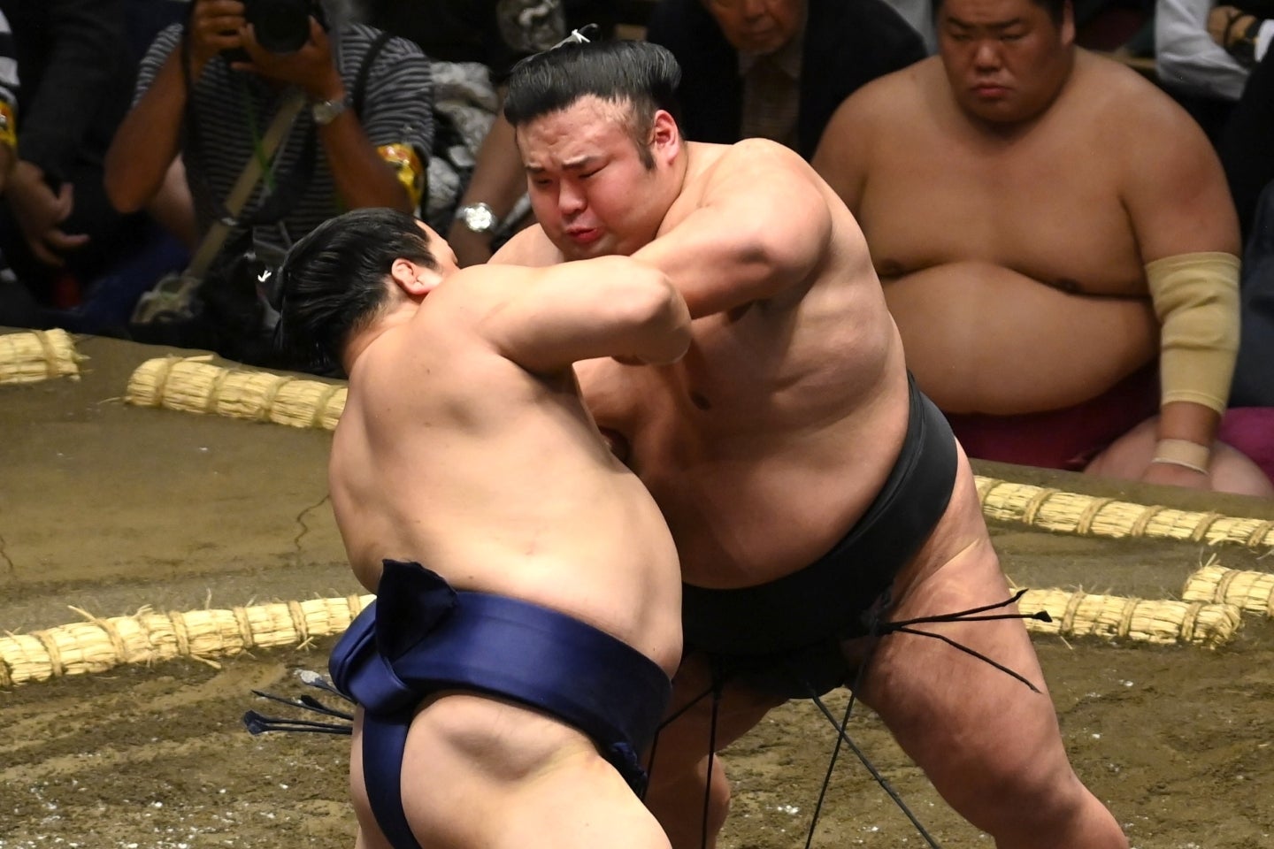 突き押し相撲で人気を博した貴景勝（現湊川親方）。来月、ついに断髪式に臨む予定だ。(C)Getty Images
