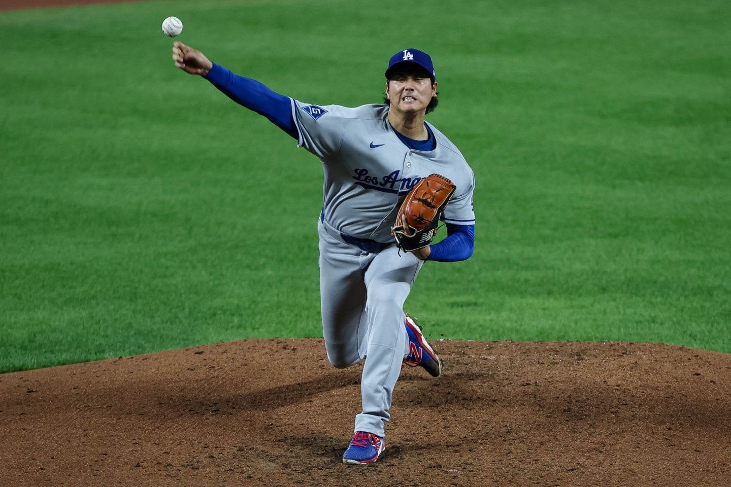 先発した大谷。マウンドで浮かべた表情が注目を集めている。(C)Getty Images