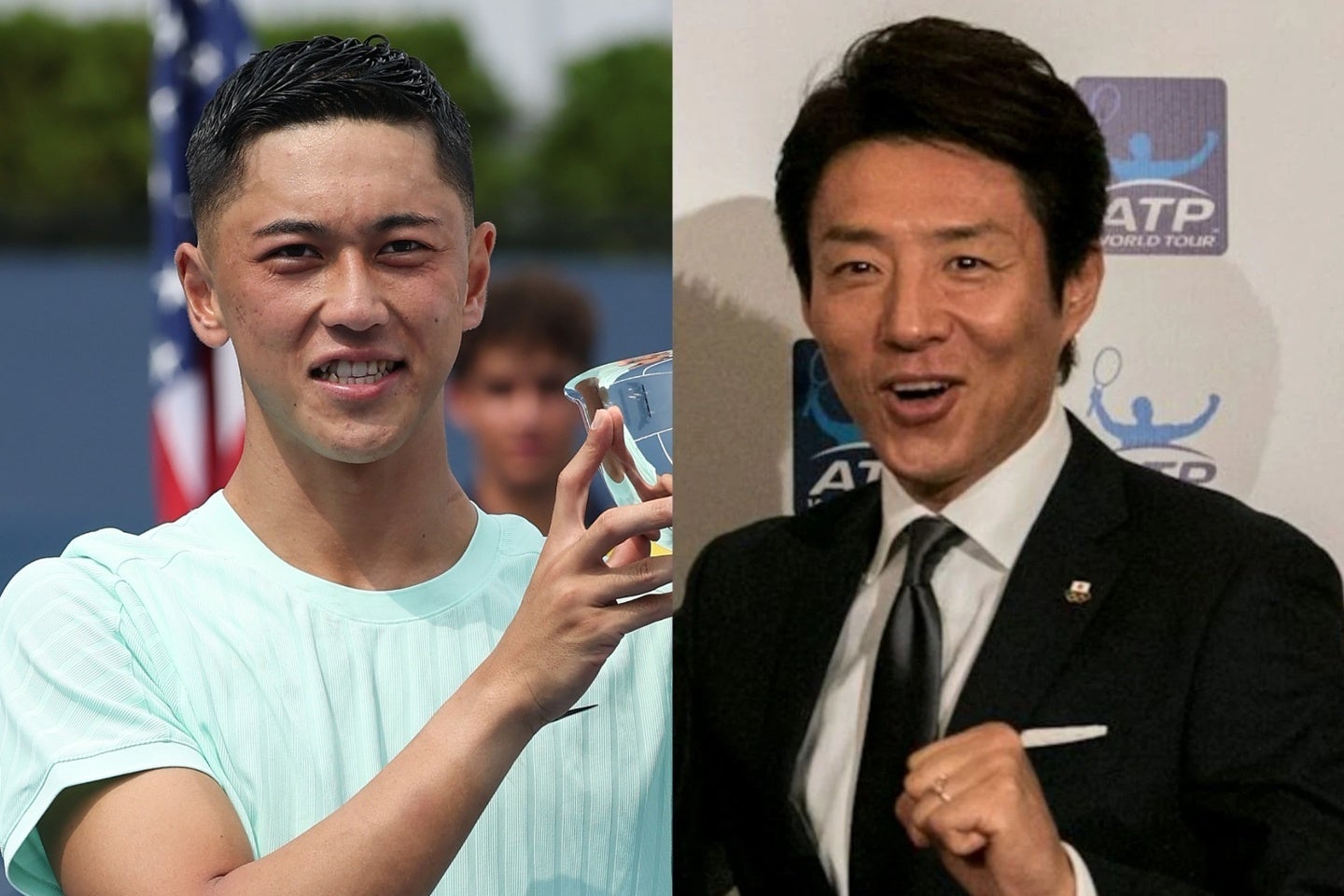 小田（左）の快挙を松岡氏（右）がSNSで興奮気味に綴った。（C）Getty Images、スマッシュ写真部