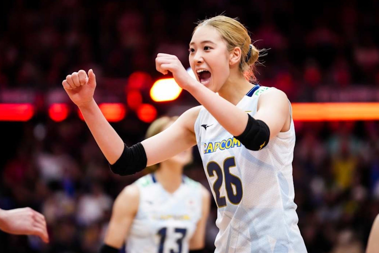 佐藤はブラジル戦でチーム最多34得点と爆発した。(C)Volleyball World