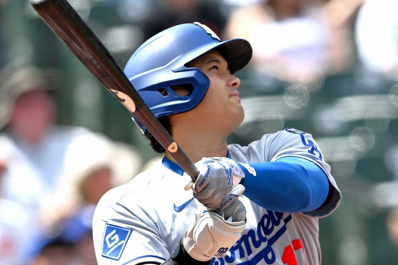 菅野から2打席連続HRを放った大谷。試合の主導権をつかんだ。(C) Getty Images