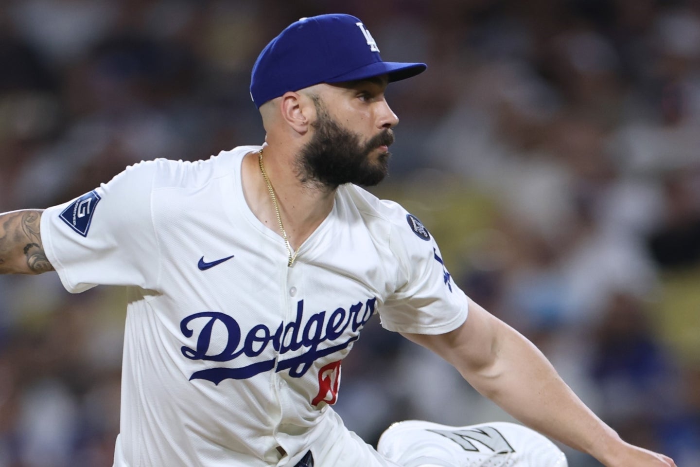 ロッキーズ戦の９回に、安打を打たれたスコット。(C)Getty Images