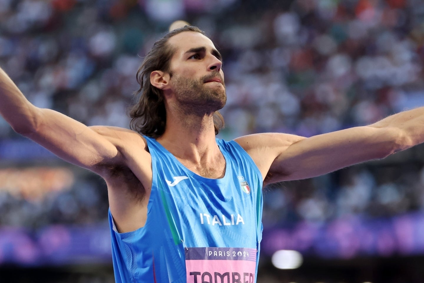 東京五輪金メダリストで、23年世界陸上ブダペスト大会も制した走り高跳びのタンベリ。アクシデントに見舞われたパリ五輪では12人中11位に終わった。(C)Getty Images