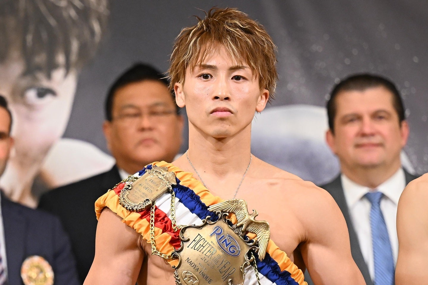 14日にタイトルマッチを控える井上が仕上がった肉体を披露した。(C) THE DIGEST