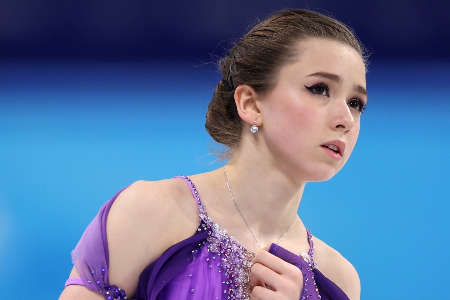 北京五輪に当時15歳で出場したワリエワ。最新姿が話題に上がっている。(C)Getty Images