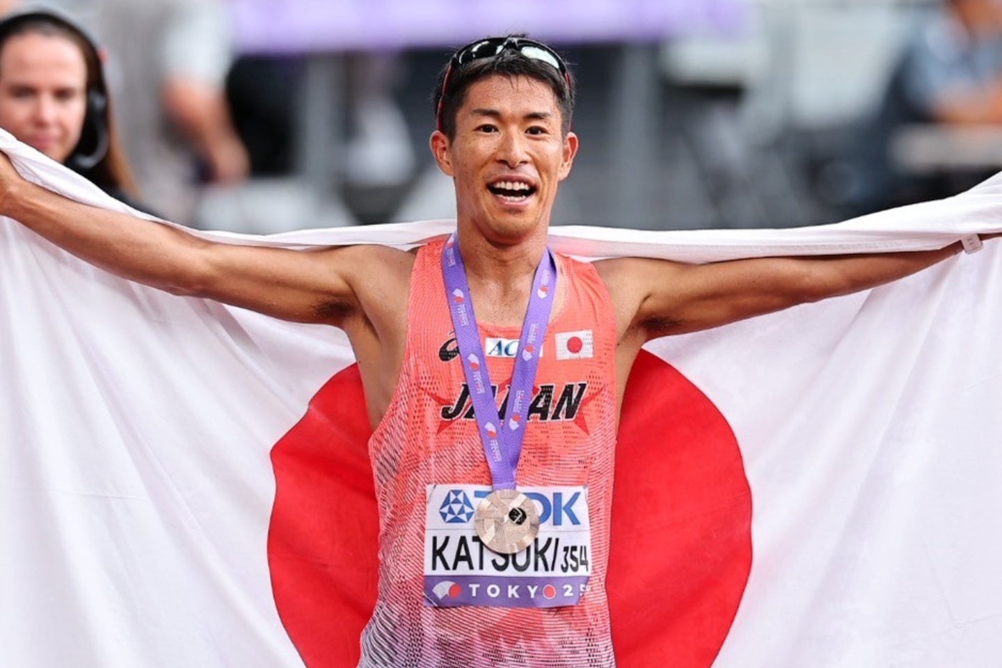 男子競歩35kmで勝木が銅メダルを獲得した。写真：梅月智史（THE DIGEST写真部）