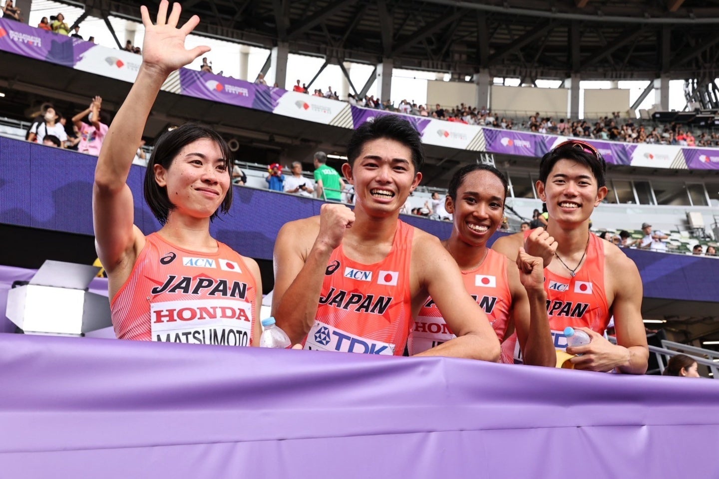 日本は初めて混合マイルリレーで決勝進出した。写真：梅月智史（THE DIGEST写真部）