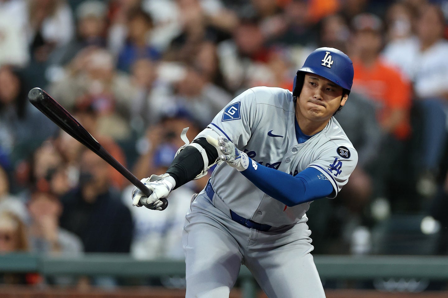 １番・指名打者としてスタメン出場した大谷翔平。(C) Getty Images
