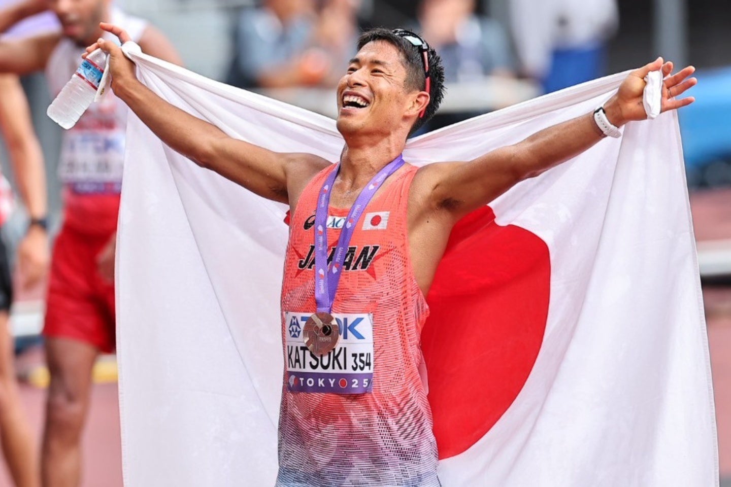 競歩35kmで銅メダルに輝いた勝木。写真：梅月智史（THE DIGEST写真部）