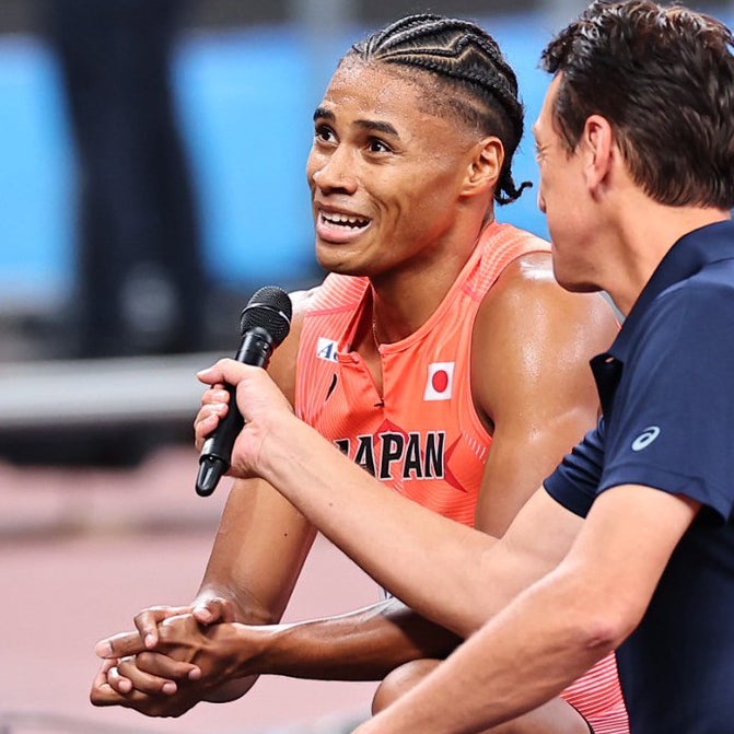 中島佑気ジョセフが男子400メートル予選で日本新記録を更新。写真：梅月智史（THE DIGEST写真部）