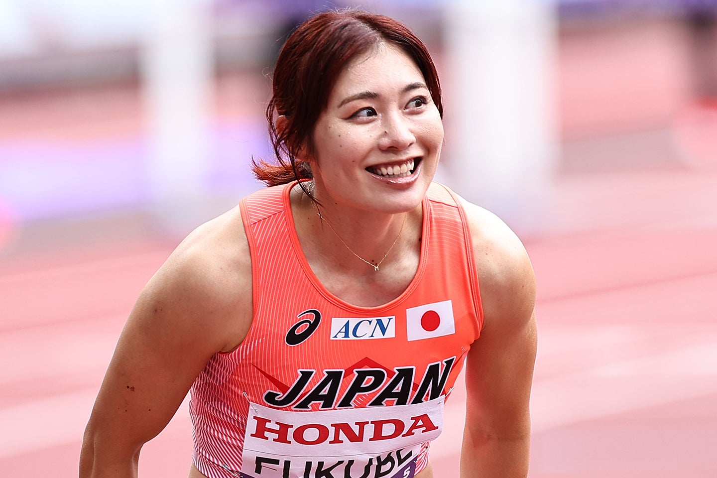 福部が女子100メートル障害で準決勝進出。写真：梅月智史（THE DIGEST写真部）