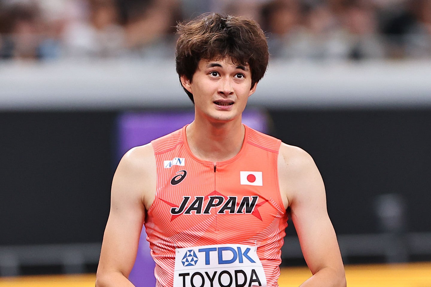 ５組８着で準決勝進出を逃した22歳の豊田。写真：梅月智史（THE DIGEST写真部）