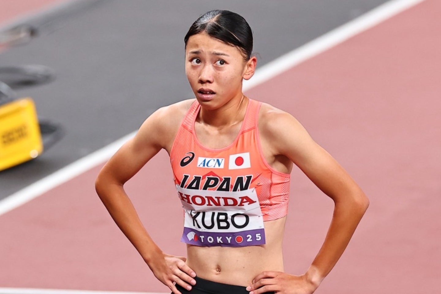 17歳の久保は組７着。初の世界陸上は予選敗退となった。写真：梅月智史（THE DIGEST写真部）