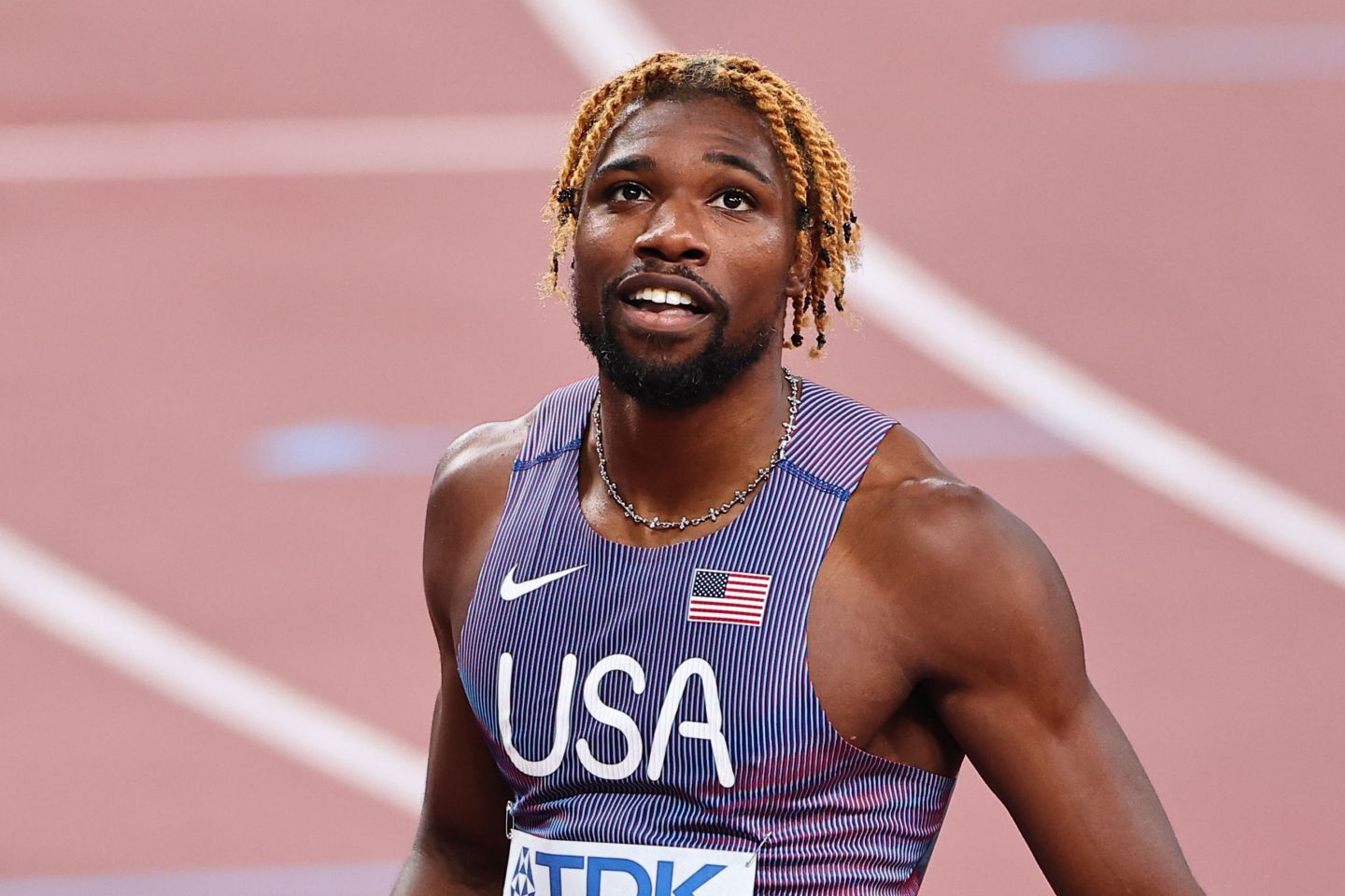 ライルズが19秒51の好タイムで決勝進出を決めた。写真：梅月智史（THE DIGEST写真部）