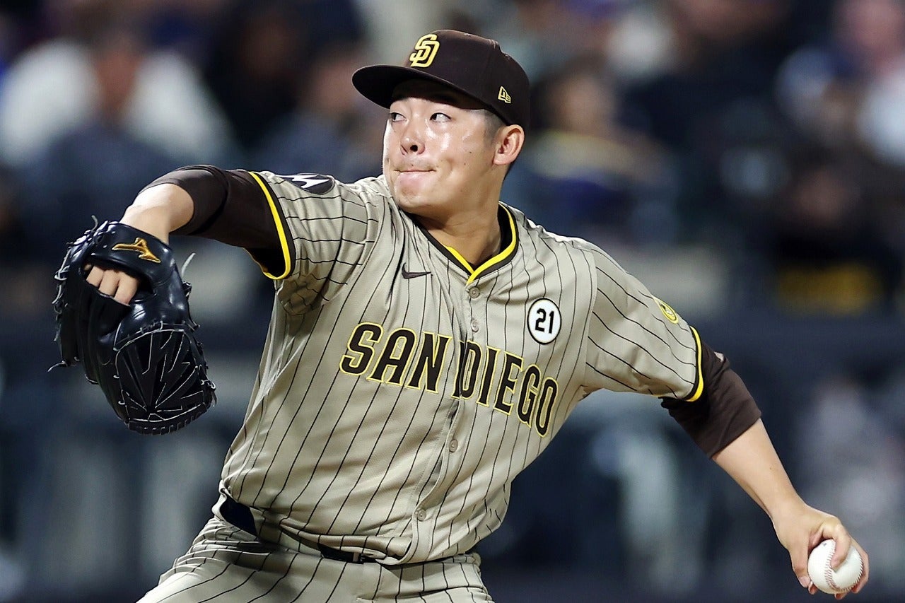 ６回に登板した松井。３者凡退の好投むなしく...。(C) Getty Images