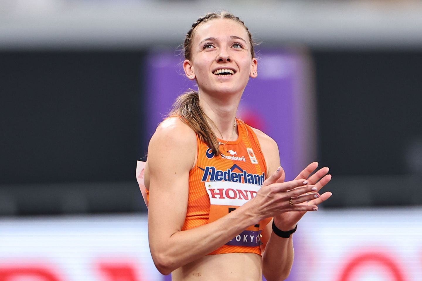 ボルが女子400m障害で連覇を達成した。写真:梅月智史(THE DIGEST写真部)