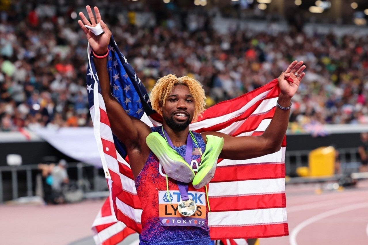 男子200ｍで金メダルを獲得したライルズ。東京五輪での挫折を払拭する勝利となった。(C) Getty Images