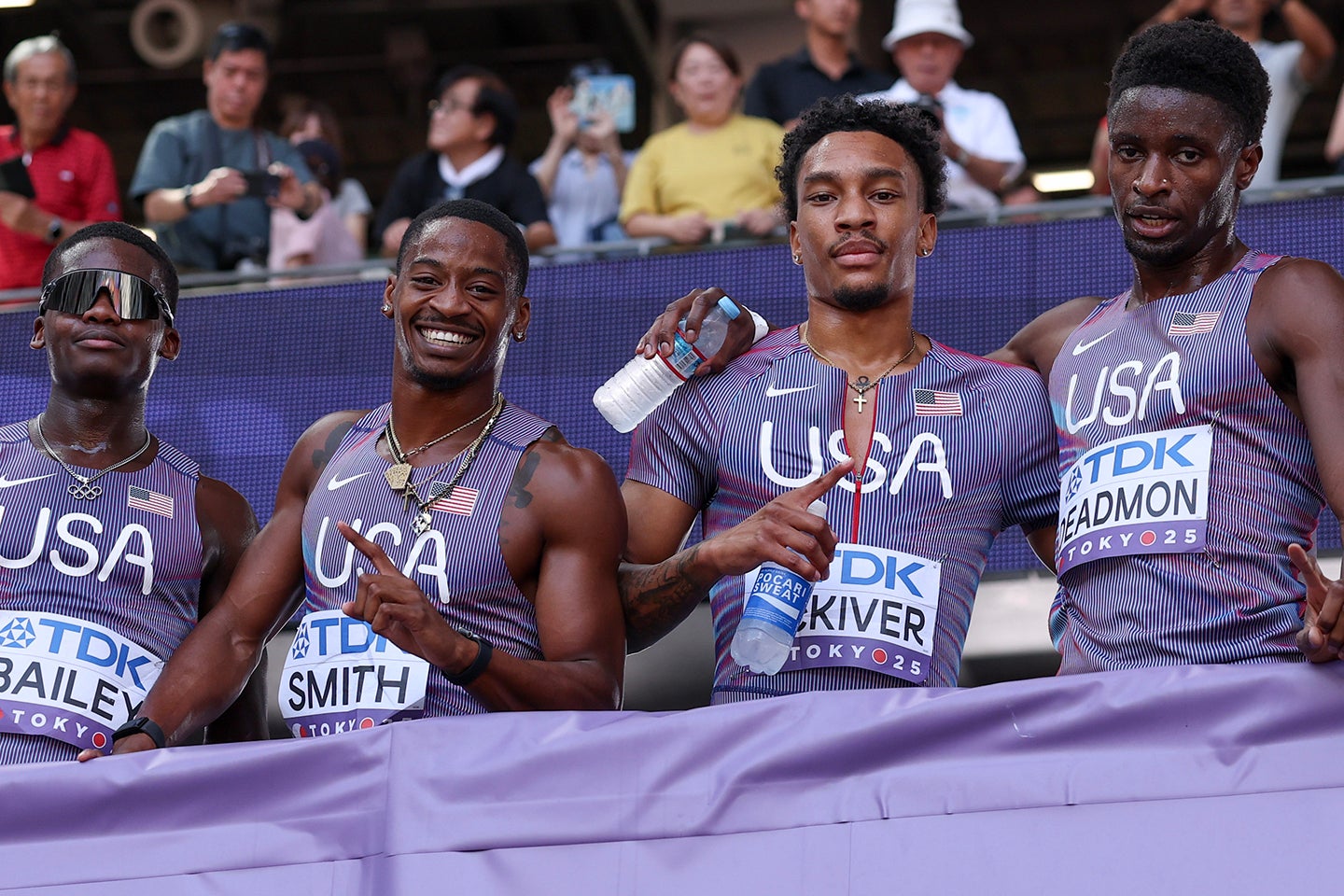 男子４×400メートルリレー。アメリカは救済レースで決勝へ。写真：Getty Images