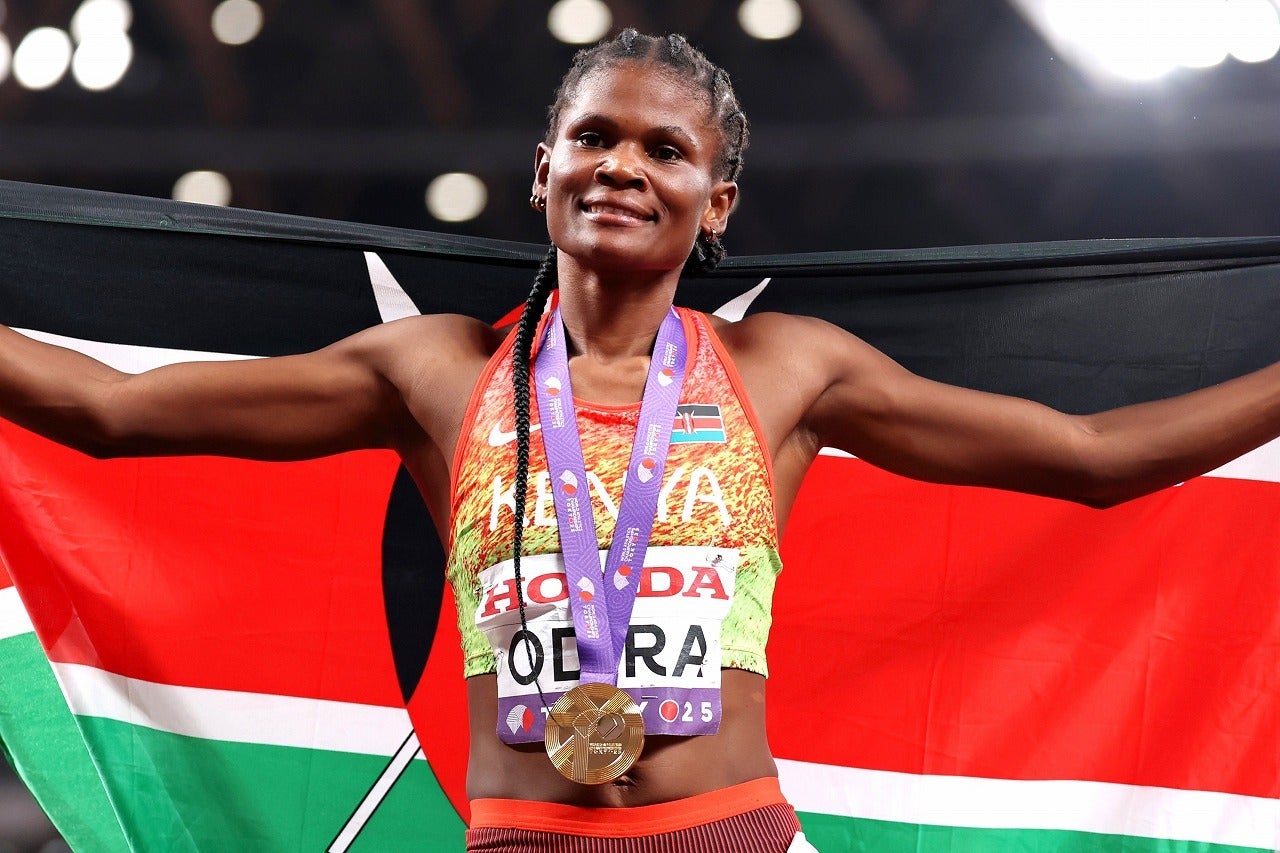 大会新記録でケニアに２大会連続の金メダルをもたらしたオディラ。(C)Getty Images