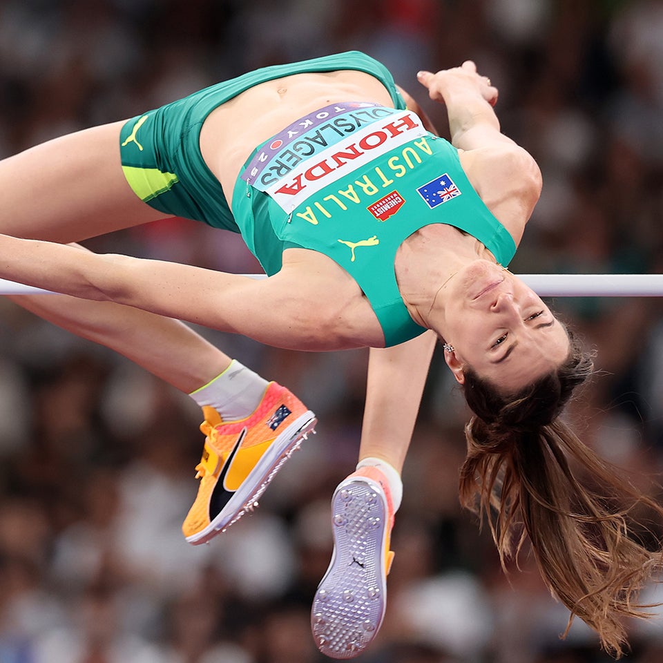 女子走り高跳びで金メダルを獲得したオリスラガース。写真：Getty Images