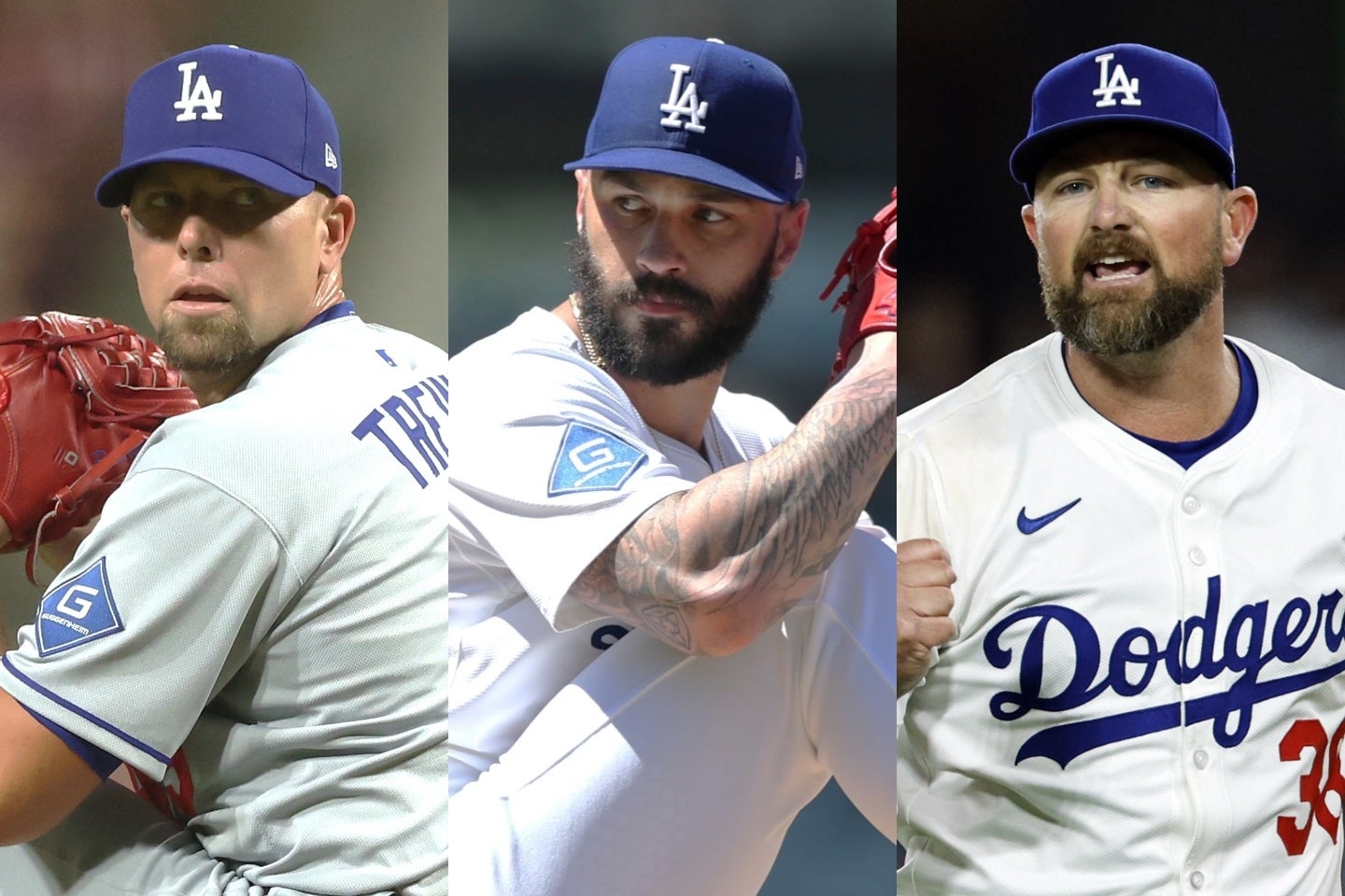 （左から）トライネン、スコット、イェーツと、不調のリリーバー陣はポストシーズンのロースターに入れるのか。(C)Getty Images