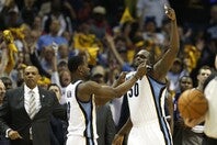 2013年のグリズリーズは第１シードのサンダーを倒し、球団初のカンファレンス決勝に進出した。(C)Getty Images