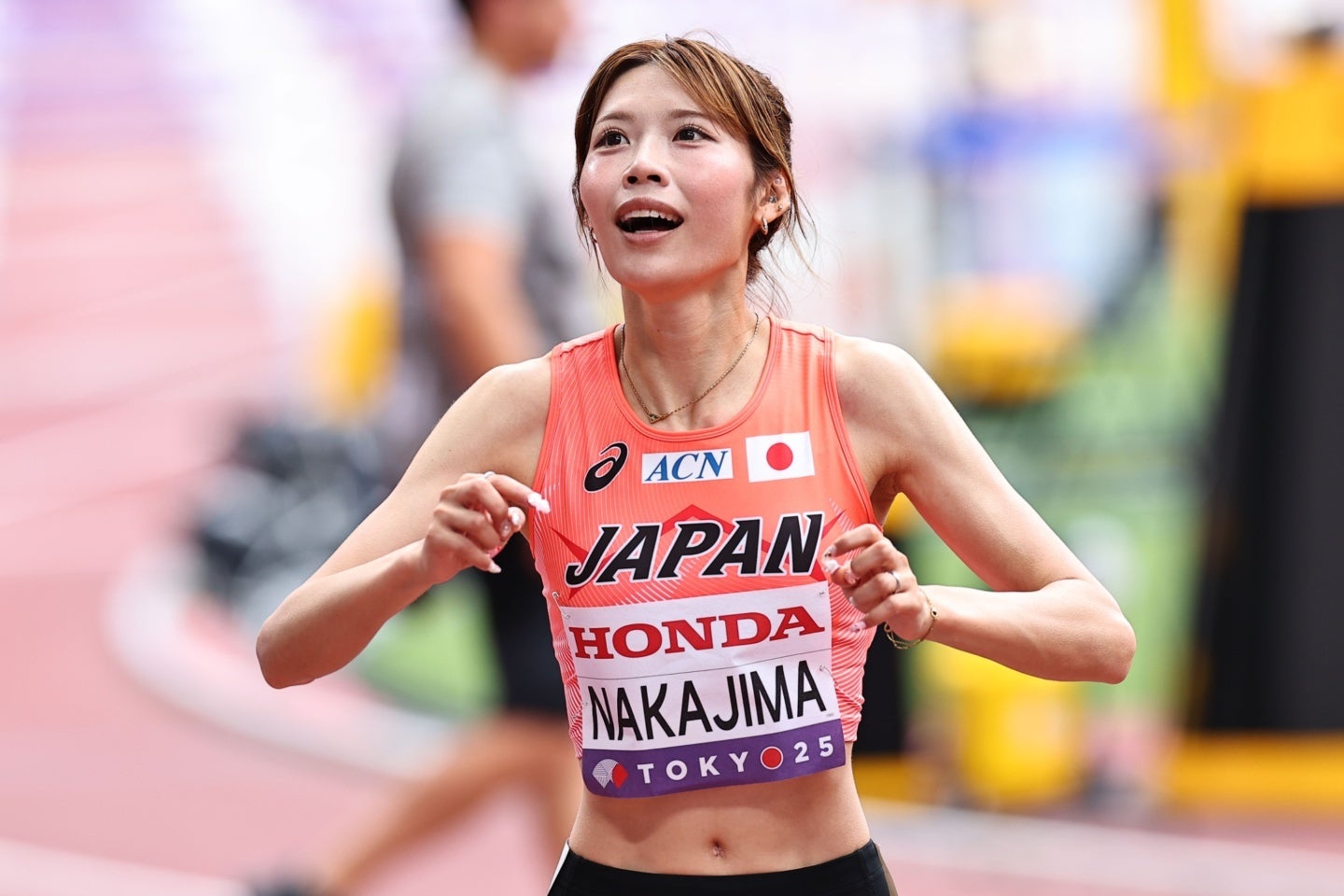 東京世界陸上に出場した女子100mHの中島ひとみ。写真：梅月智史（THE DIGEST写真部）